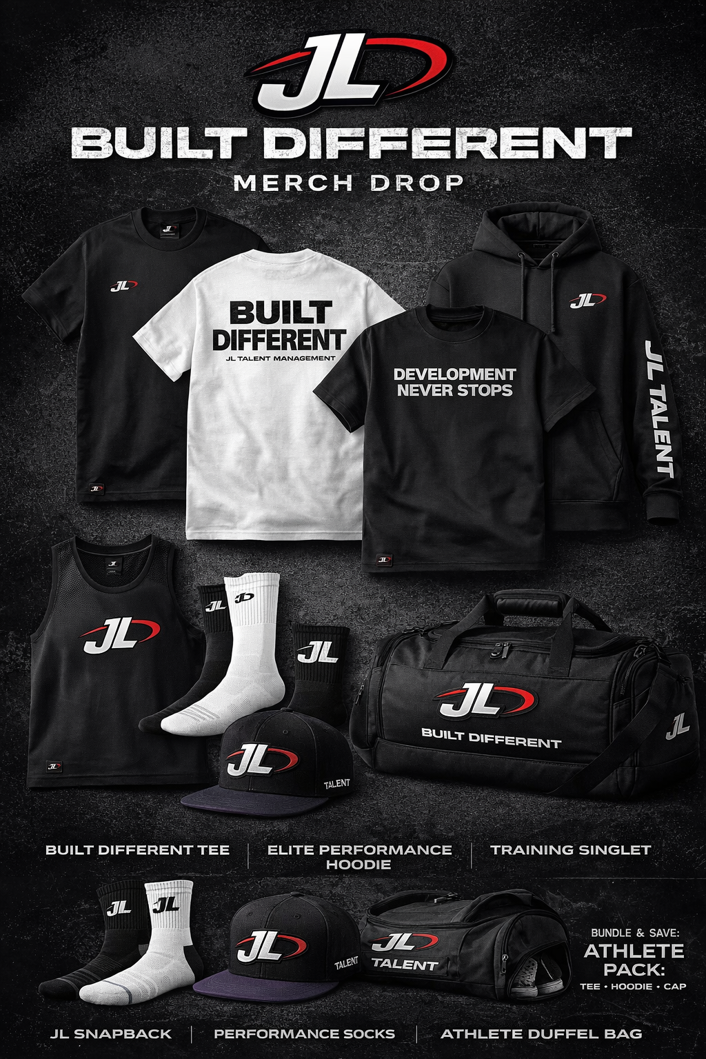 JL Talent Management merch collection